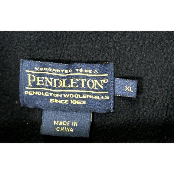 Pendleton Whisky Let's Buck Black Fleece Zip Embroidered Vest Men's SZ: XL - Picture 5 of 6